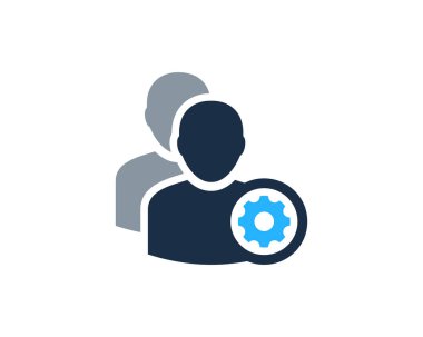 Birden çok kullanıcı simgesi Logo tasarım öğesi dişli