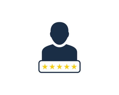 Beş yıldızlı istemci bonservis simgesi Logo tasarım öğesi değerlendirme