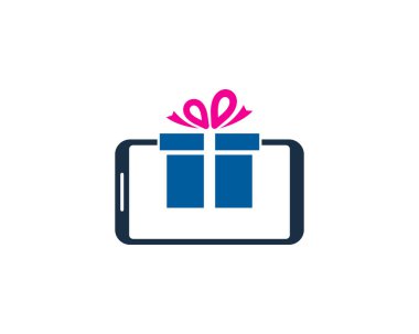 Akıllı telefon hediye simge Logo tasarım öğesi