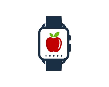 Akıllı Watch meyve simgesi Logo tasarım öğesi