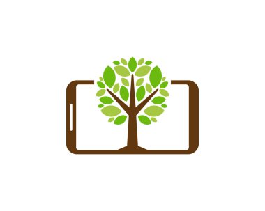 Mobil ağaç kutsal kişilerin resmi Logo tasarım öğesi