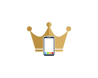 Smartphone Crown simgesi Logo tasarım öğesi 