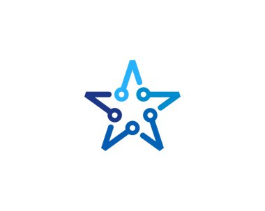 Dijital yıldız Logo tasarım öğesi