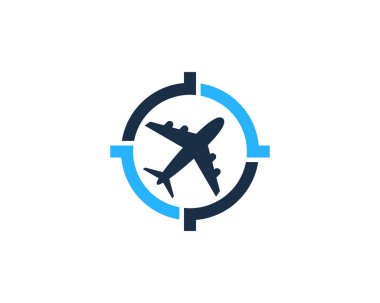 Seyahat hedef simgesini Logo tasarım öğesi
