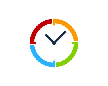 Renk saat simgesi Logo tasarım öğesi 
