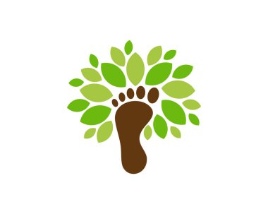 Ayak ağaç kutsal kişilerin resmi Logo tasarım öğesi