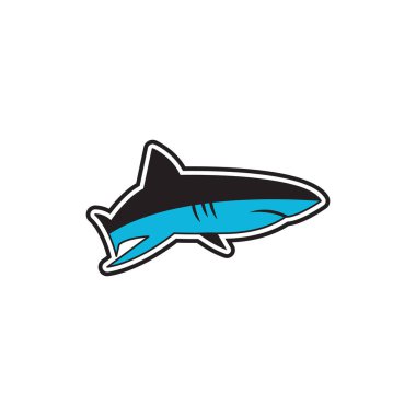 Beyaz arka plan üzerinde vektör illüstrasyon izole köpekbalığı simgesi öğesi