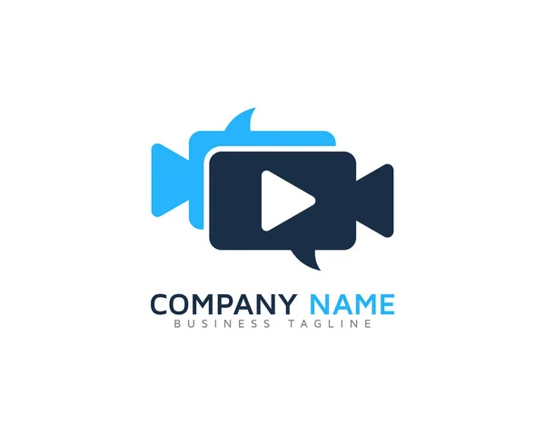 Talk Video Modelo Design Logotipo — Vetor de Stock