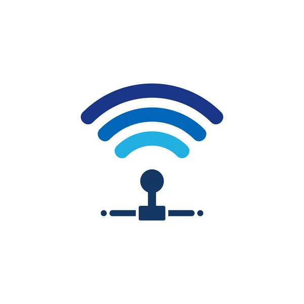 Логотип Wifi Server Icon Design — стоковый вектор