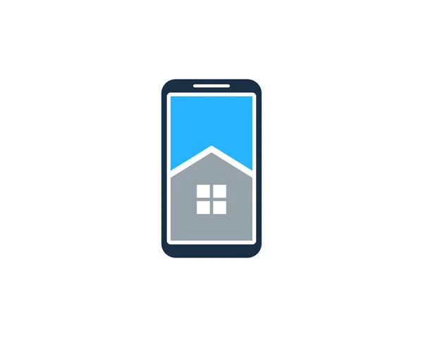 智能手机房子图标徽标设计元素 — 图库矢量图片