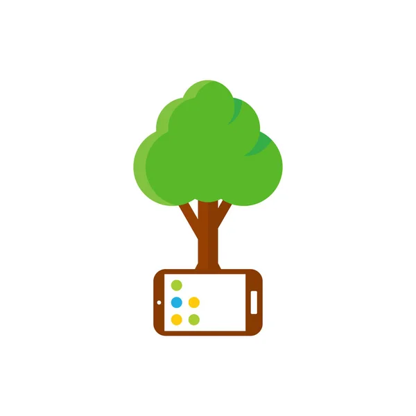 Дизайн Піктограм Логотипу Мобільного Дерева — стоковий вектор