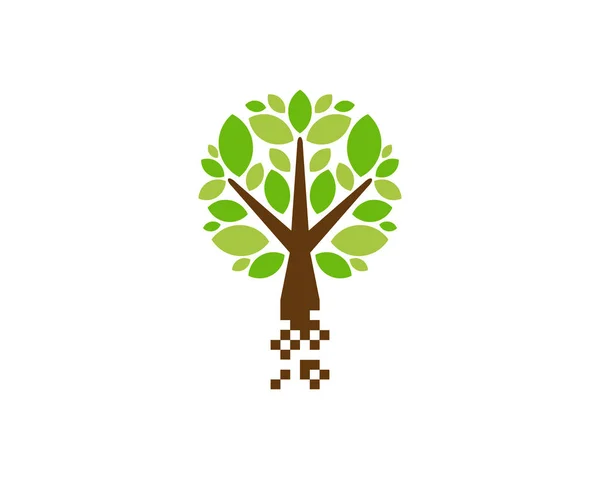 Digitales Baum Symbol Logo Design Element — Stockvektor