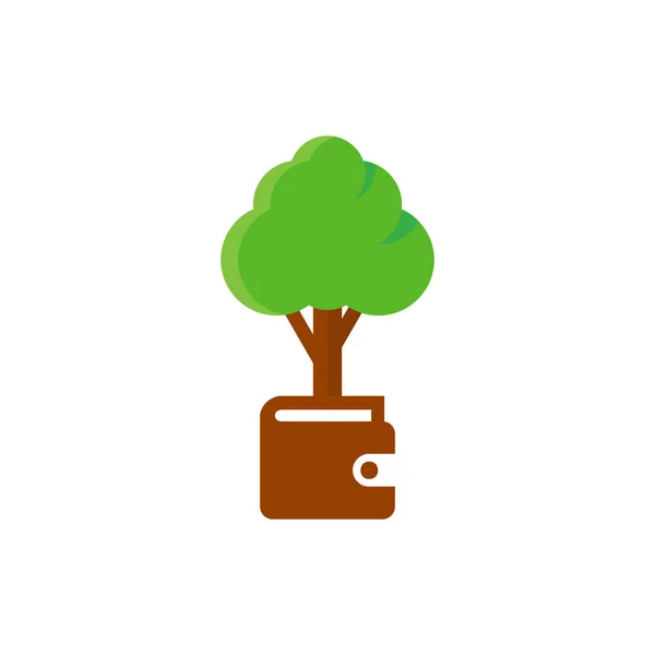 Brieftasche Baum Logo Symbol Design — Stockvektor