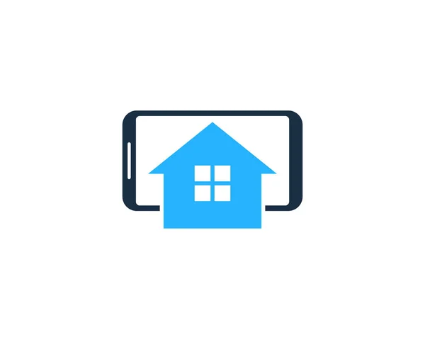 Logo Ikon Rumah Smartphone Desain Elemen - Stok Vektor