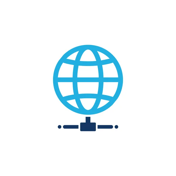 Logotipo Del Servidor Globe Icon Design — Vector de stock