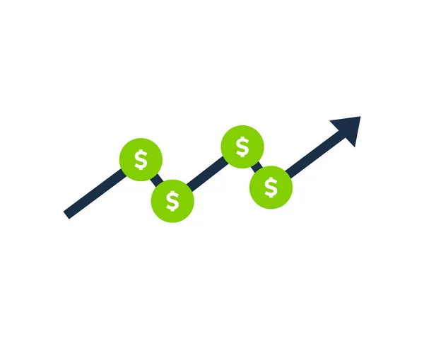 Dolaru Růst Akciového Trhu Ikonu Logo Design Element — Stockový vektor
