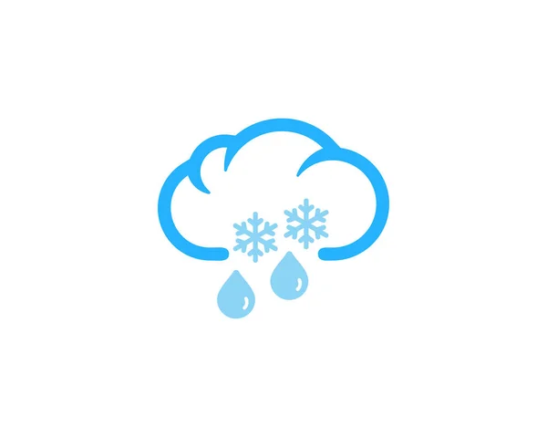 Schnee Regen Wetter Saison Symbol Logo Design Element — Stockvektor