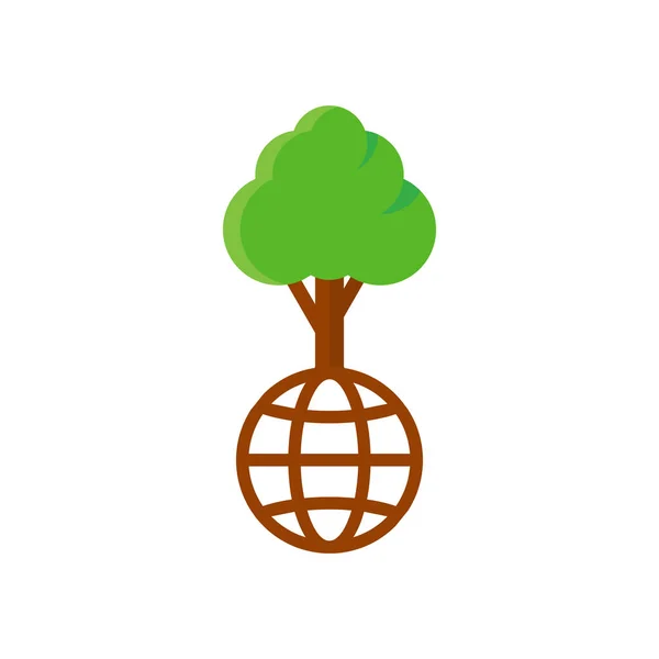 Diseño Del Icono Del Logotipo Del Árbol Del Globo — Vector de stock