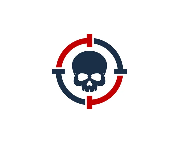 Élément Conception Logo Icône Cible Crâne — Image vectorielle