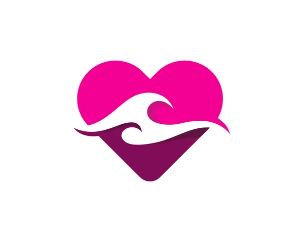 Aşk Dalga Logo Tasarım Öğesi — Stok Vektör