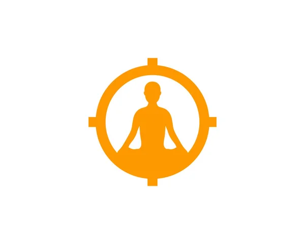 Elemento Progettazione Logo Icona Yoga Bersaglio — Vettoriale Stock