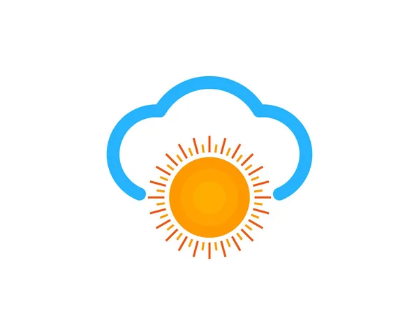 Στοιχείο Σχεδιασμού Λογότυπο Εικονίδιο Τον Ήλιο Στο Cloud — Διανυσματικό Αρχείο