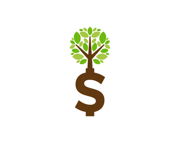 Tree Money Icon Logo Design Element — Stock Vector