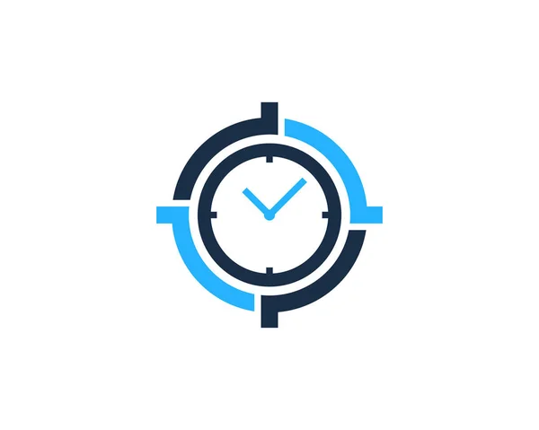 Élément Conception Logo Icône Temps Cible — Image vectorielle