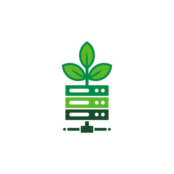 Design Ícone Logotipo Servidor Verde — Vetor de Stock