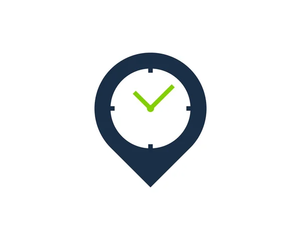 Pin Time Logo Icon Design — Stock Vector
