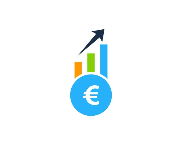 Eura Statistiky Akciového Trhu Ikona Logo Design Element — Stockový vektor