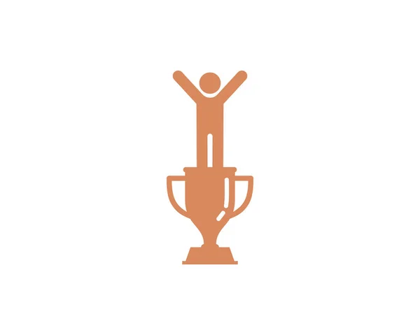 Люди Переможець Бронзовий Трофей Значок Елемент Дизайну Логотипу — стоковий вектор
