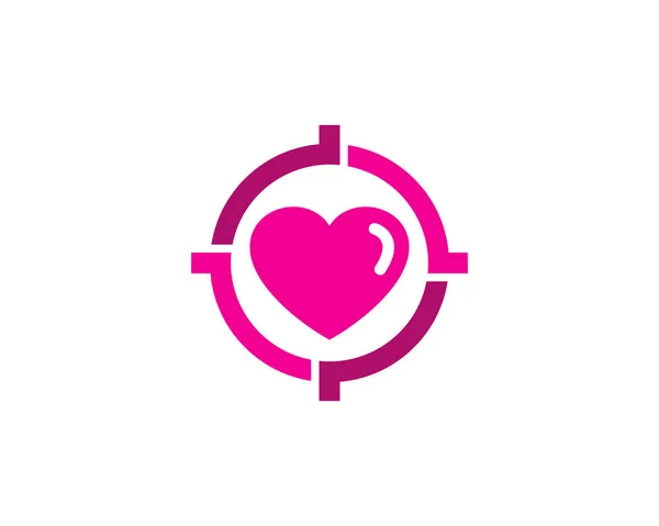Aşk Hedef Logo Simge Tasarım — Stok Vektör