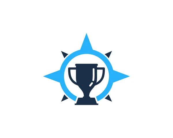 Winnaar Travel Trophy Pictogram Logo Design Element — Stockvector