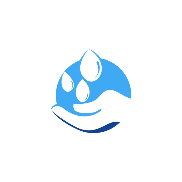 Diseño Del Icono Del Logotipo Del Agua Cuidado — Archivo Imágenes Vectoriales