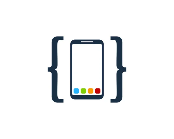 智能手机代码图标徽标设计元素 — 图库矢量图片