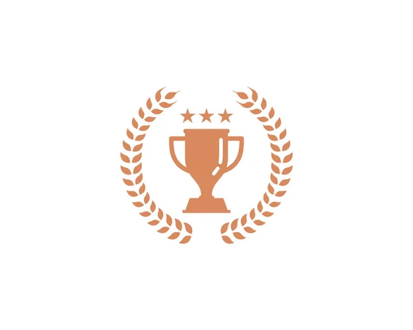 Winner Trophy Bronze Icon Logo Design Element — Stock Vector