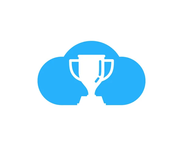 Wolk Winnaar Trofee Pictogram Logo Design Element — Stockvector