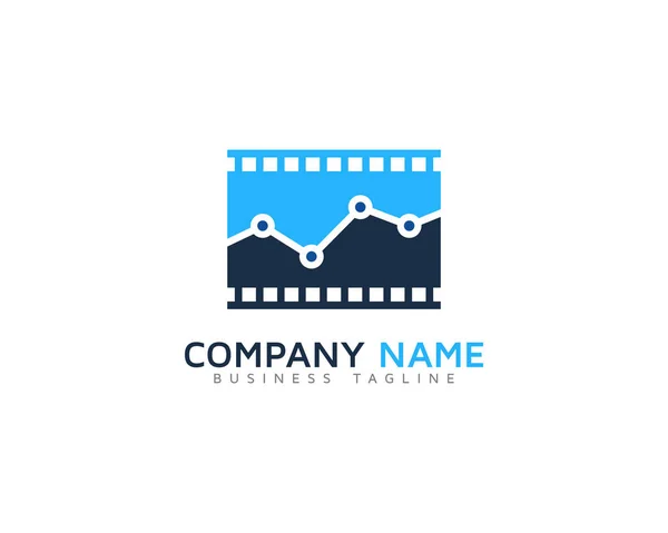 Estatísticas Filme Vídeo Logotipo Modelo Design — Vetor de Stock