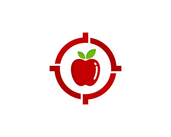 Élément Conception Logo Icône Fruit Cible — Image vectorielle