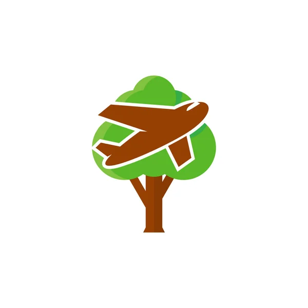 Diseño Del Icono Del Logotipo Del Árbol Viaje — Vector de stock