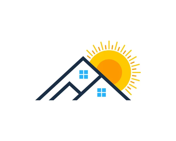 プロパティ太陽アイコン ロゴのデザイン要素 — ストックベクタ