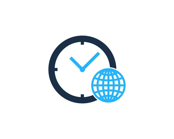 Global Time Icon Logo Elemento Design —  Vetores de Stock