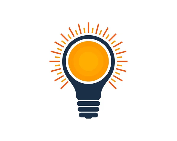 Idea Sun Ikona Logo Design Element — Wektor stockowy