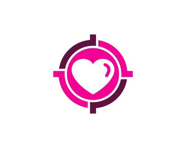 Romantik Hedef Logo Simge Tasarım — Stok Vektör
