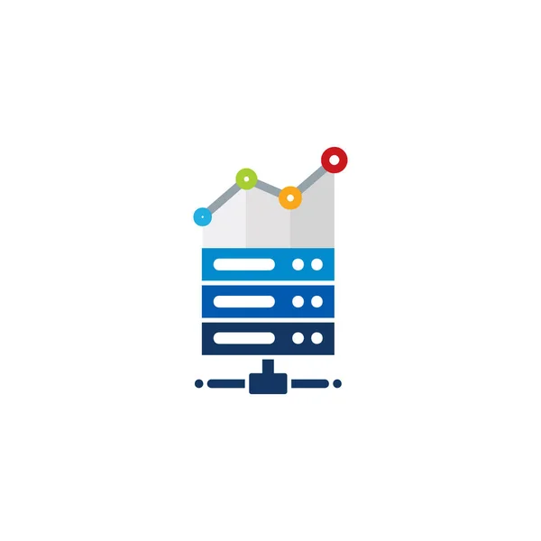Statistik Sunucu Logo Simge Tasarım — Stok Vektör