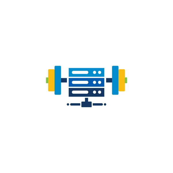 Skivstång Server Logo Ikon Design — Stock vektor