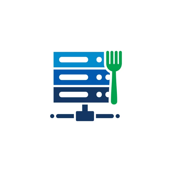 Restaurant Server Embleemontwerp Pictogram — Stockvector