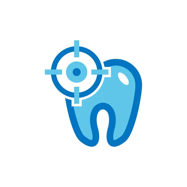 Diseño Del Icono Del Logotipo Del Objetivo Dental — Vector de stock
