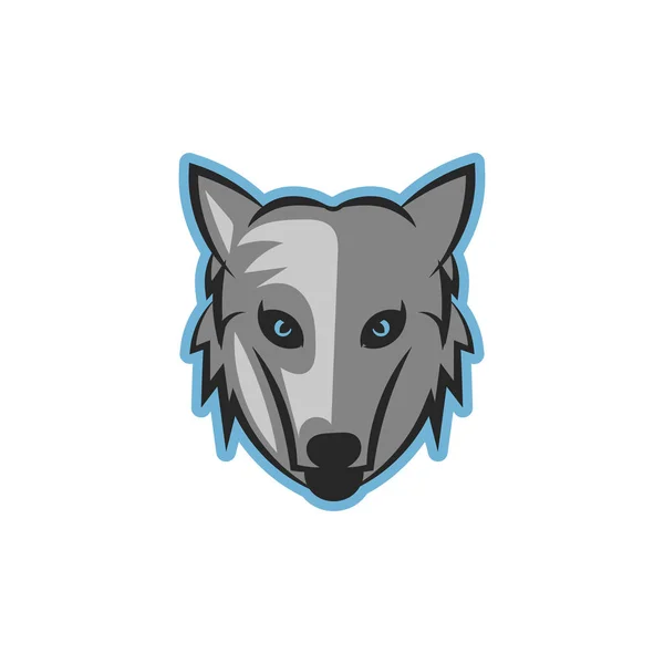 Plantilla Diseño Logotipo Deportivo Wolf Head — Vector de stock